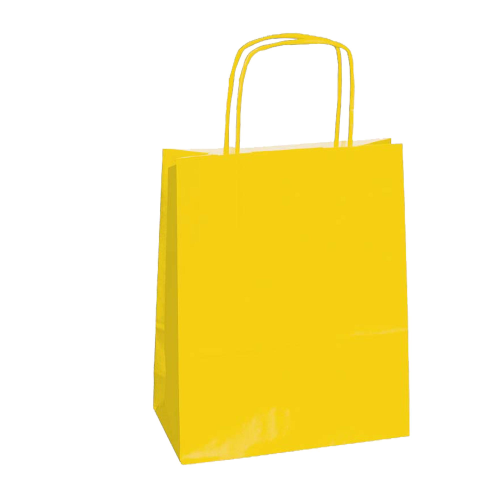 25 SHOPPERS CARTA KRAFT 22X10X29CM TWISTED GIALLO